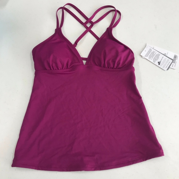 Athleta Other - Athleta Cross Strap Tankini Top, Exotic Fuchsia XS